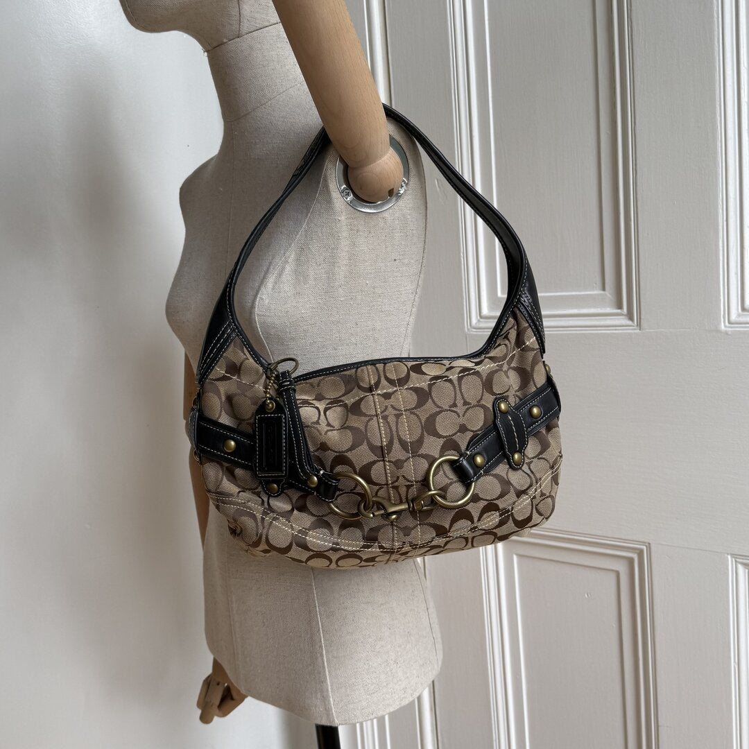 Coach Signature Buckle Hobo Shoulder Bag