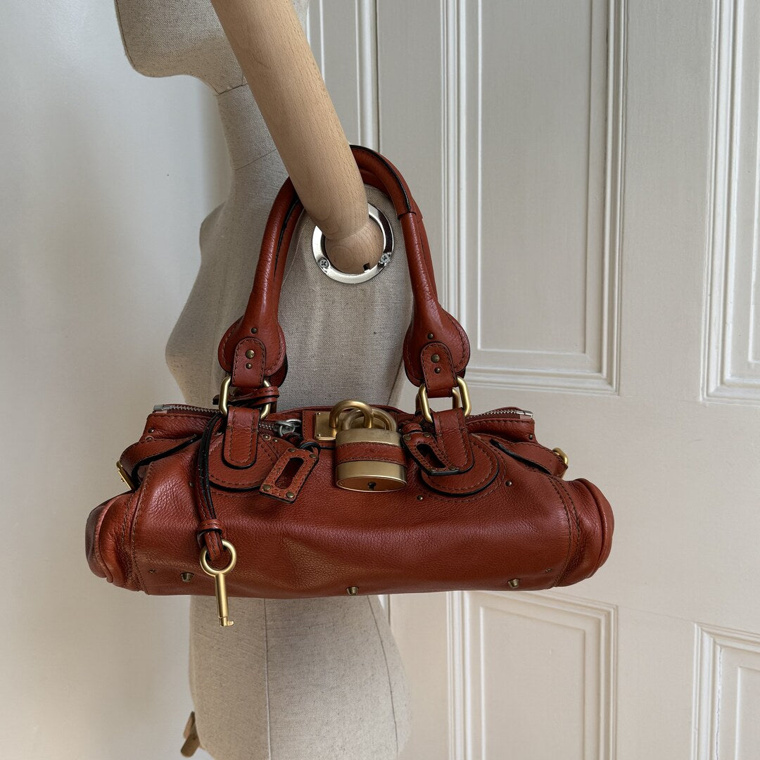 Chloe Paddington Leather Warm Brown Shoulder Bag