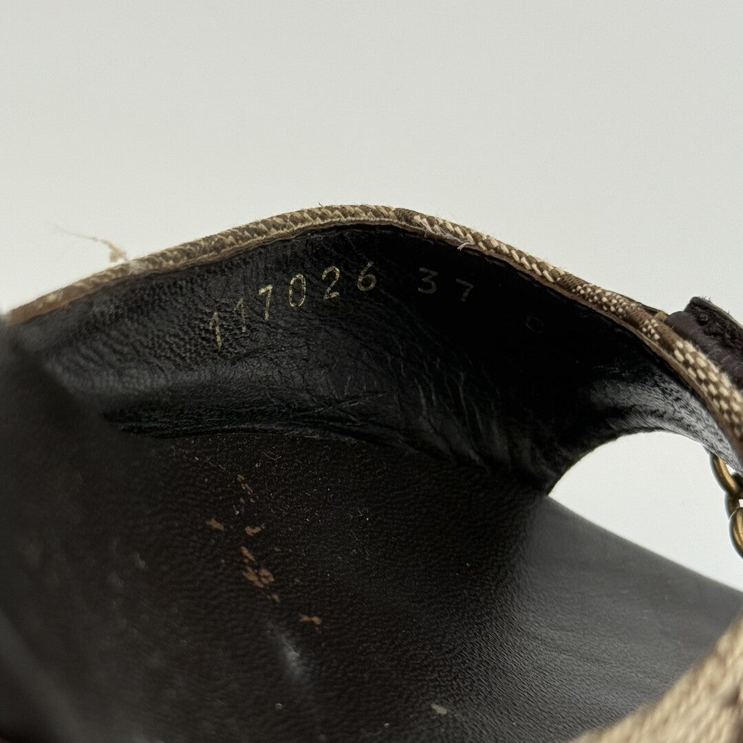 Gucci GG Canvas Horsebit Chain Kitten Heels