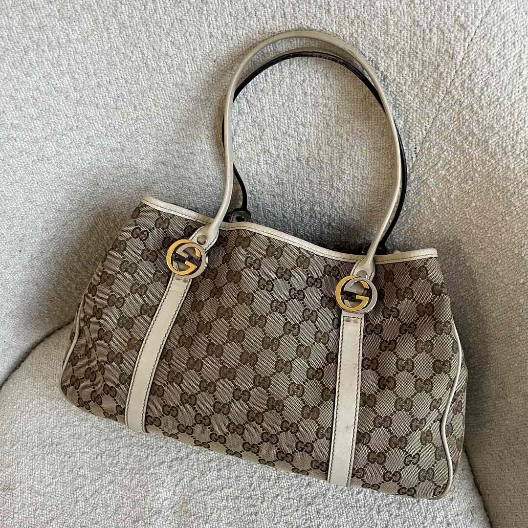 Gucci GG White Twins Tote Bag