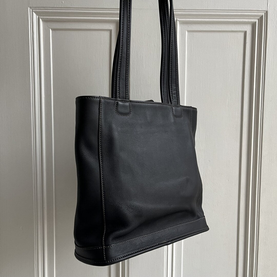 90s Coach Leather Black Tote Bag