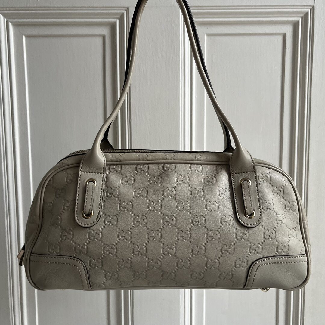 Gucci Guccissima Princy Leather Cream Shoulder Bag