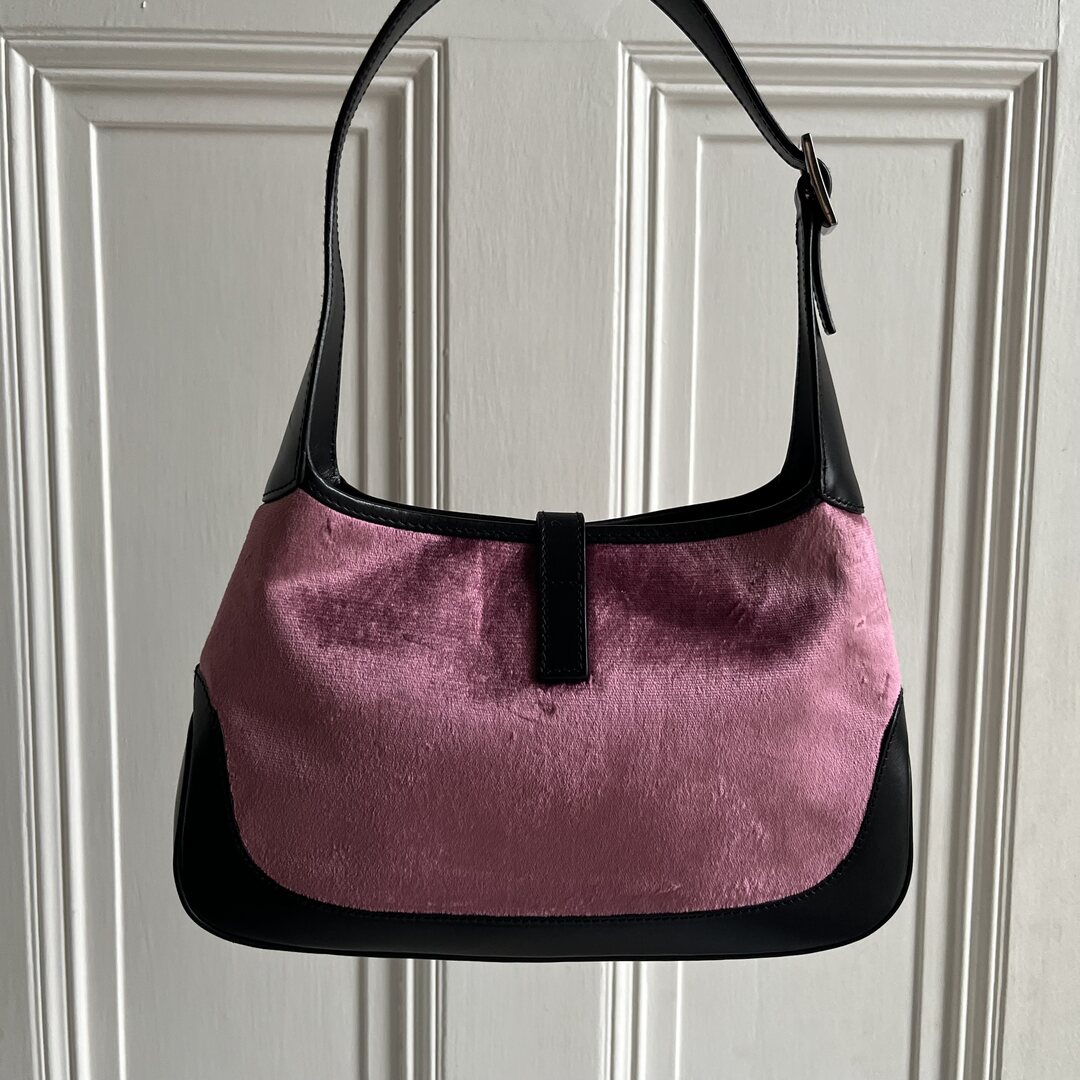 Gucci Pink Velvet Jackie Shoulder Bag