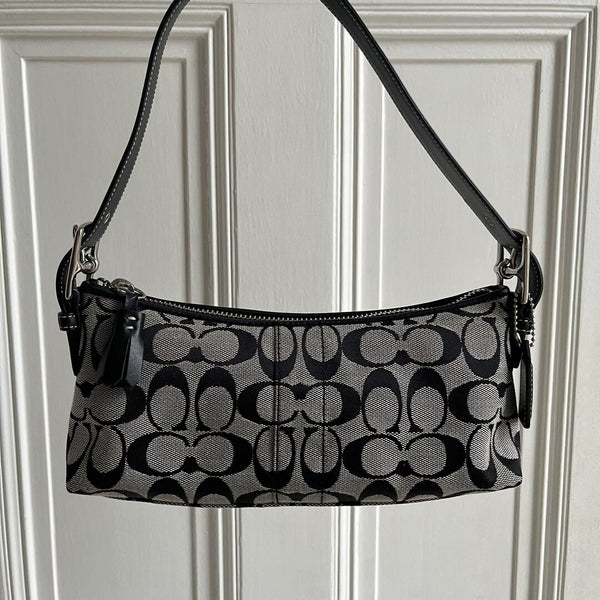 Coach Signature Baguette Black Shoulder Bag