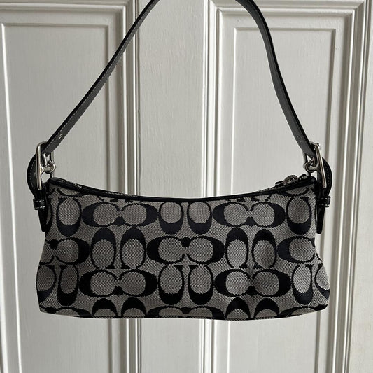 Coach Signature Baguette Black Shoulder Bag