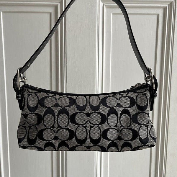 Coach Signature Baguette Black Shoulder Bag