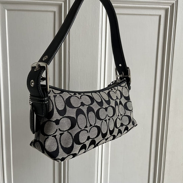 Coach Signature Baguette Black Shoulder Bag
