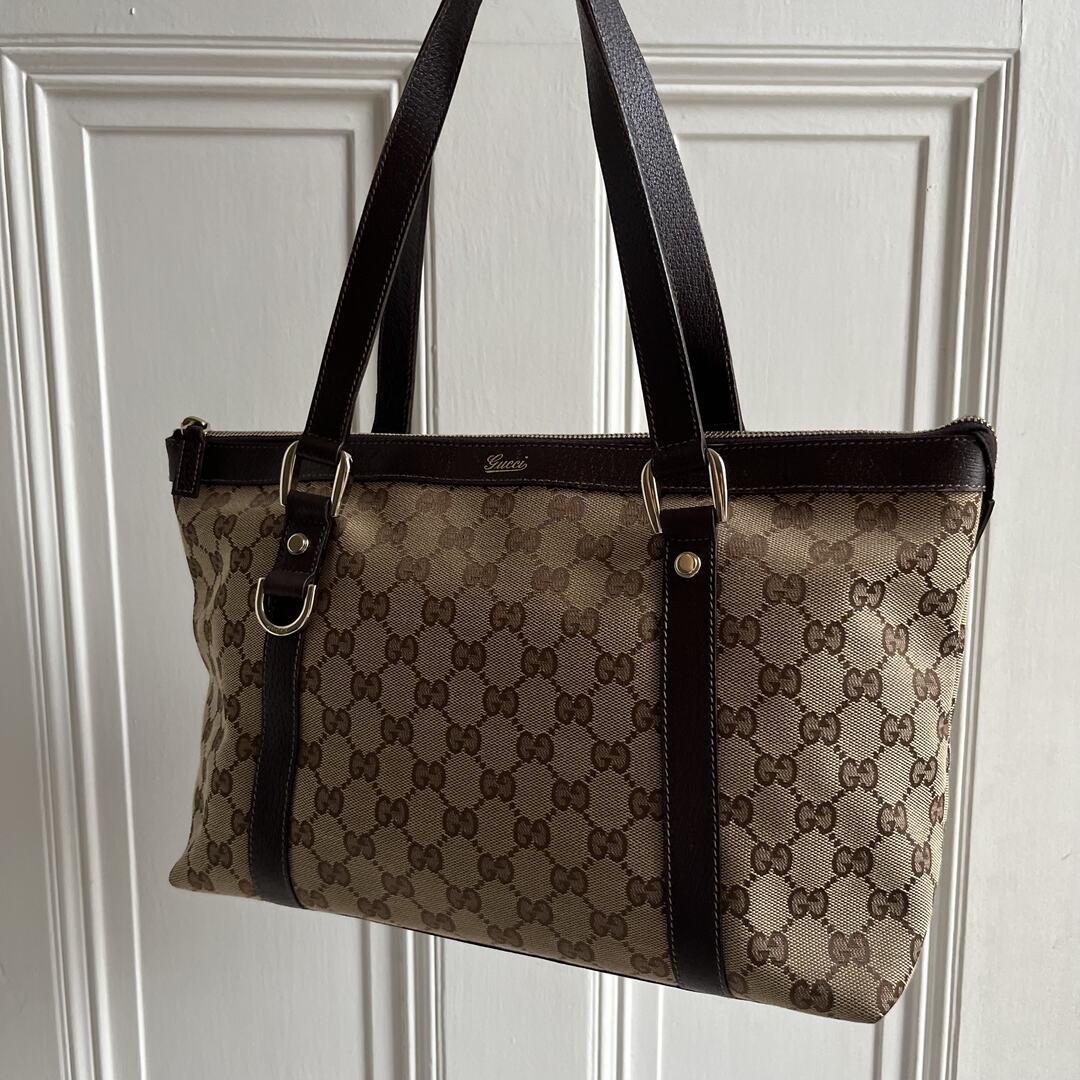 Gucci GG Canvas Abbey Brown Shoulder Bag