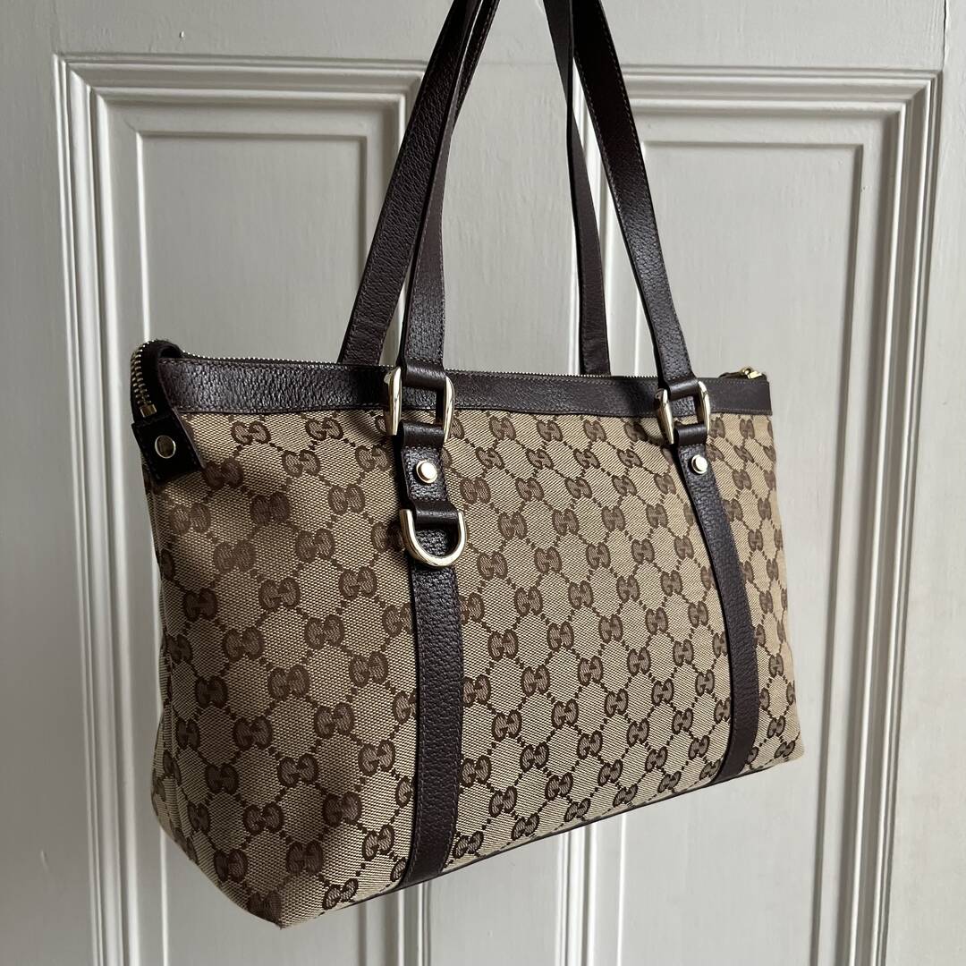 Gucci GG Canvas Abbey Brown Shoulder Bag