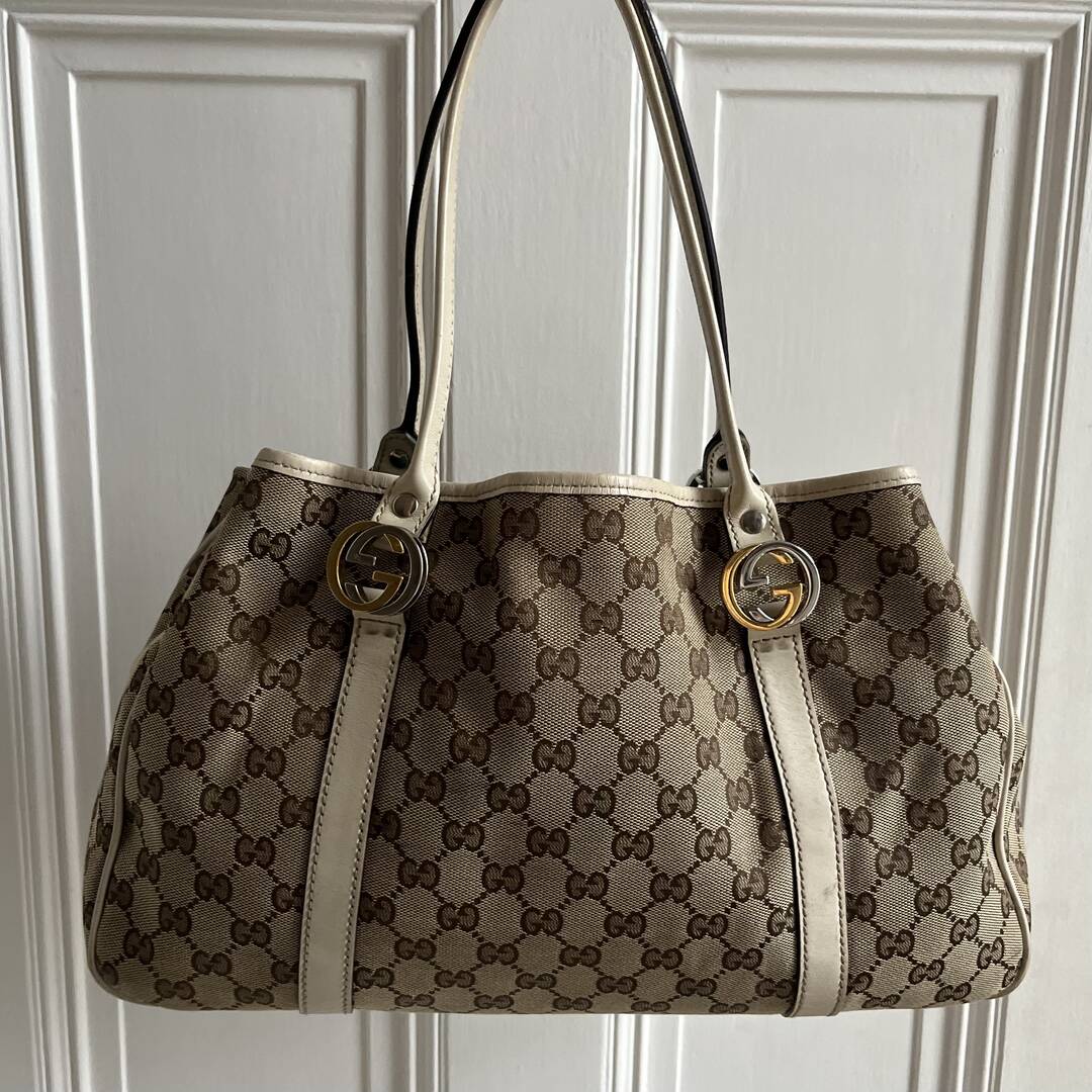 Gucci GG White Twins Tote Bag