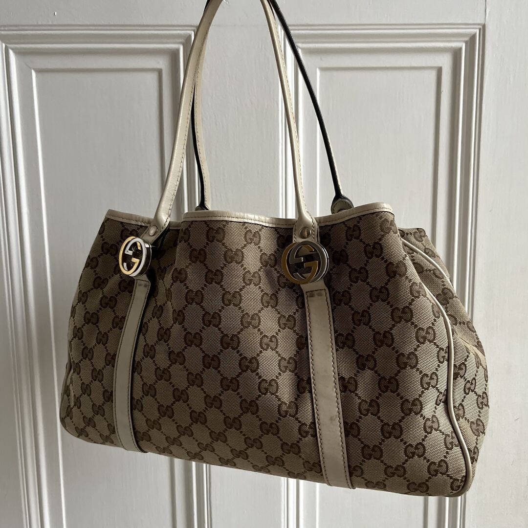 Gucci GG White Twins Tote Bag