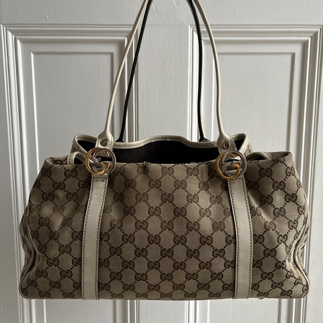 Gucci GG White Twins Tote Bag