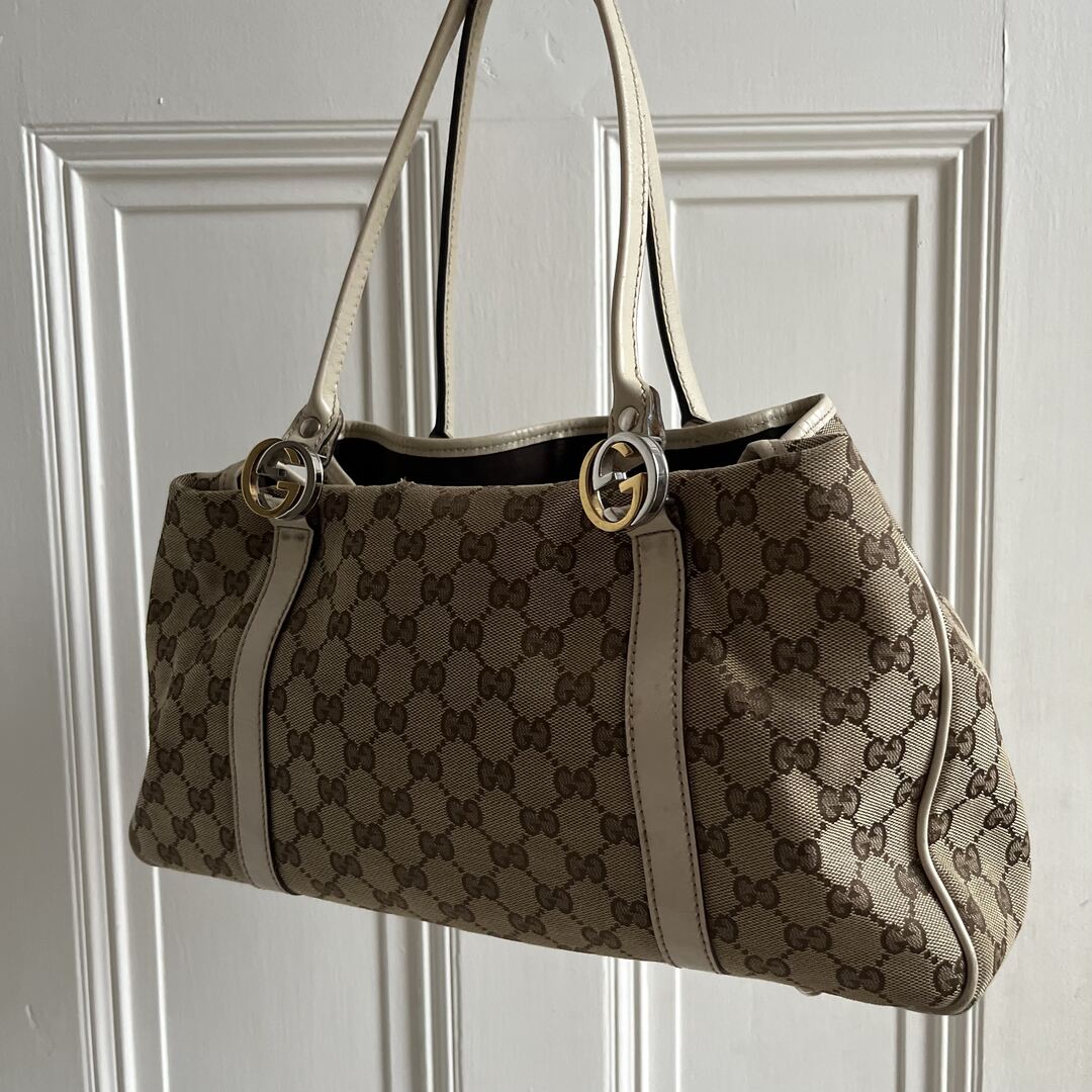 Gucci GG White Twins Tote Bag