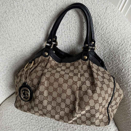 Gucci Monogram Sukey Black Tote Bag