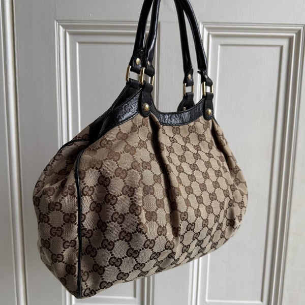 Gucci Monogram Sukey Black Tote Bag