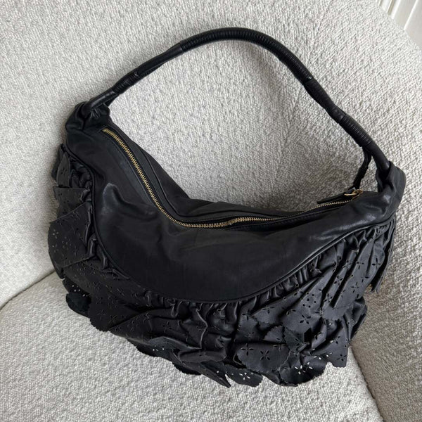 Dior Gypsy Hobo Leather Black Shoulder Bag