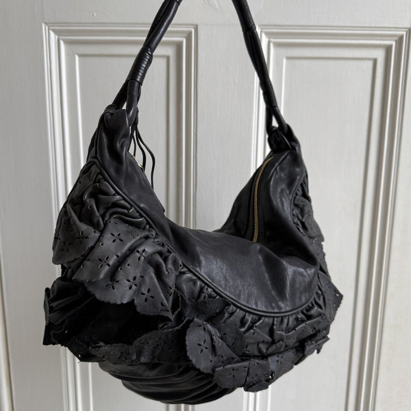 Dior Gypsy Hobo Leather Black Shoulder Bag