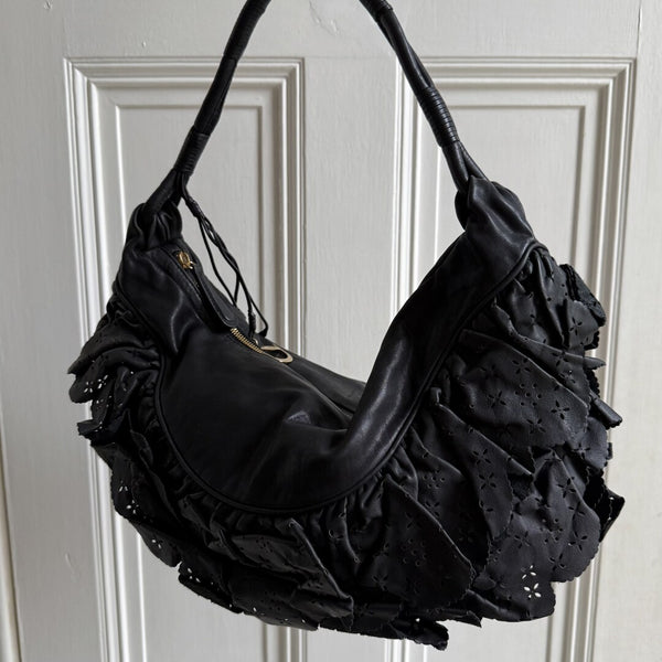 Dior Gypsy Hobo Leather Black Shoulder Bag