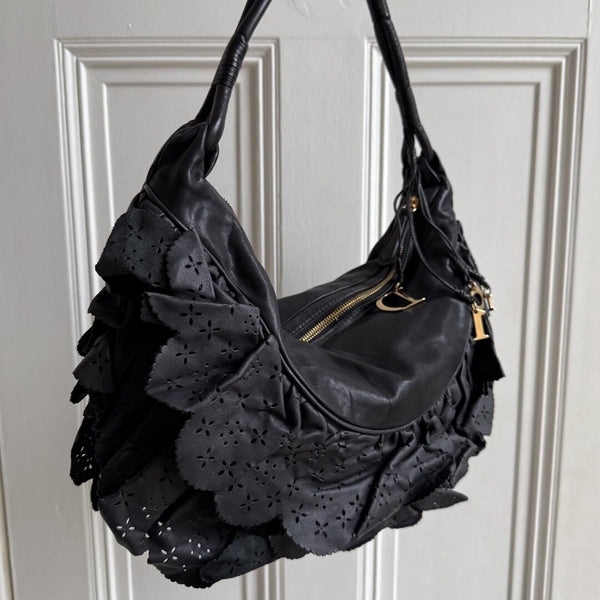 Dior Gypsy Hobo Leather Black Shoulder Bag