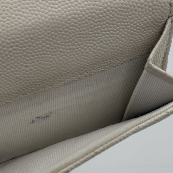 Chanel White Caviar Classic Matelasse Trifold Wallet