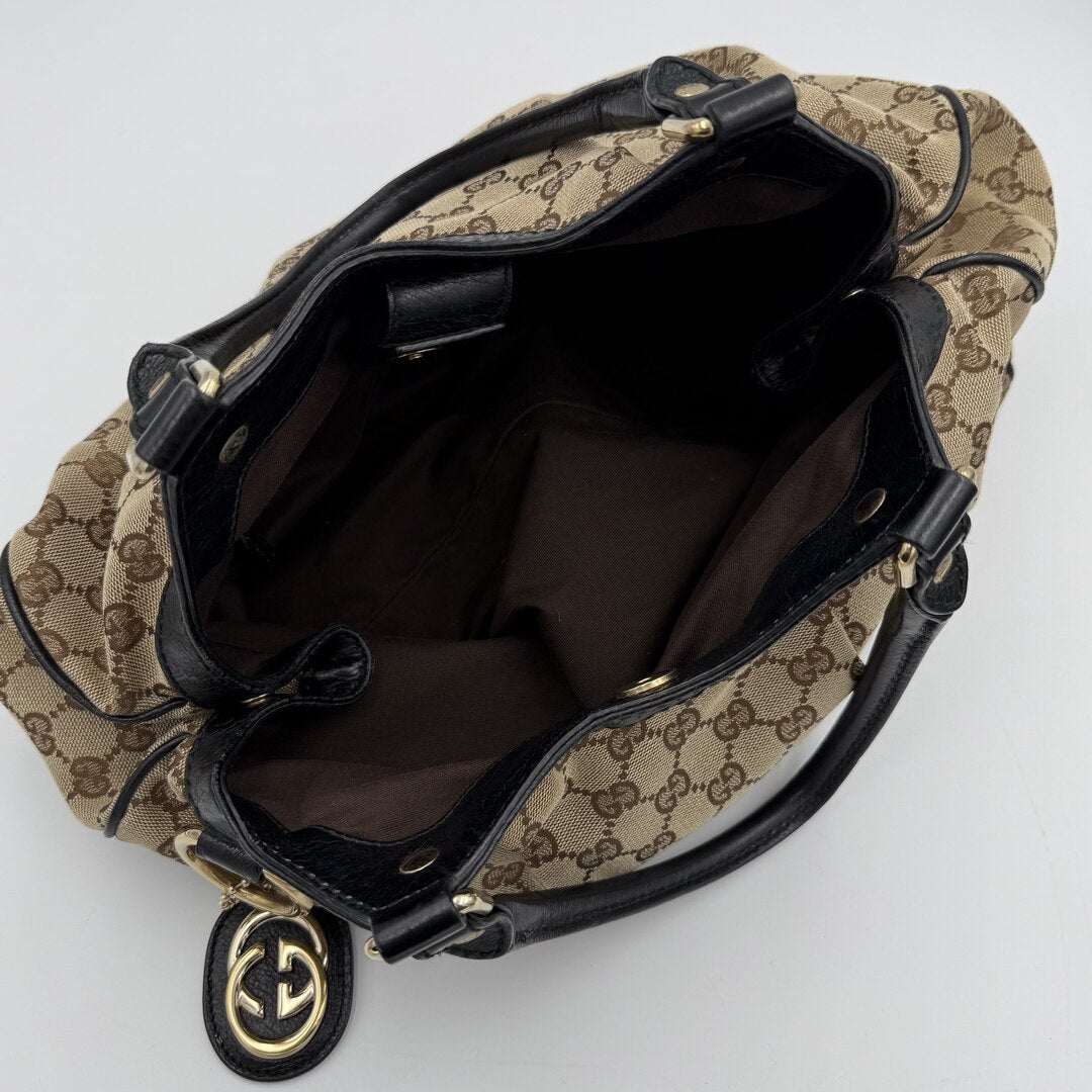 Gucci Monogram Sukey Black Tote Bag