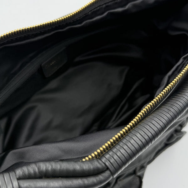 Dior Gypsy Hobo Leather Black Shoulder Bag
