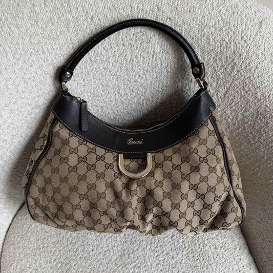 Gucci GG Canvas Abbey Brown Shoulder Bag