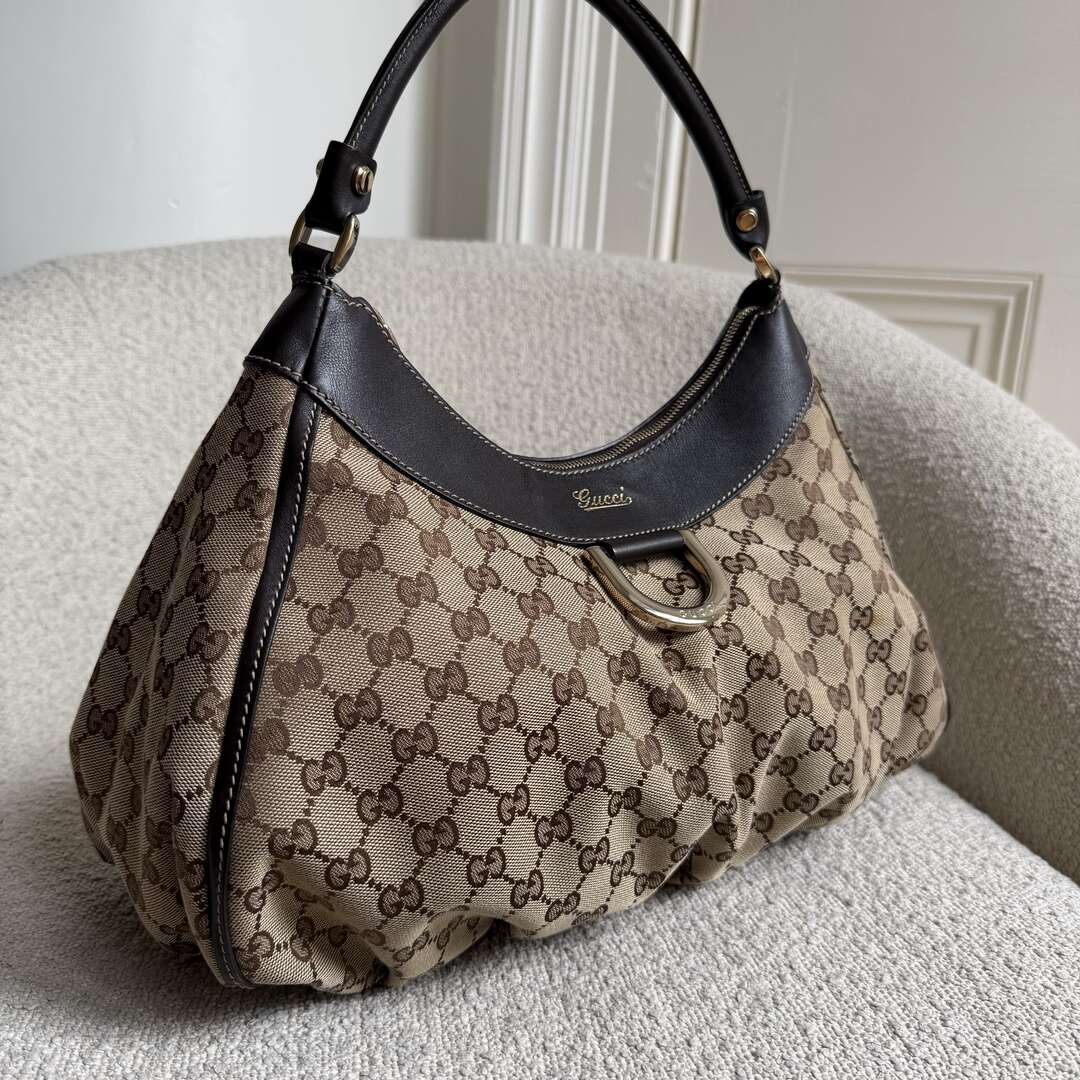 Gucci GG Canvas Abbey Brown Shoulder Bag