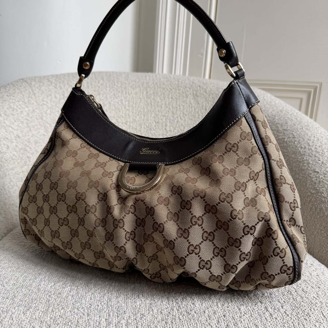 Gucci GG Canvas Abbey Brown Shoulder Bag