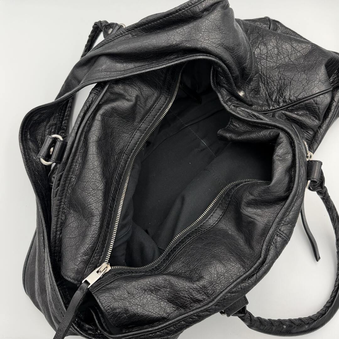 2014 Balenciaga Motocross Classic Bridge Black Leather Bag