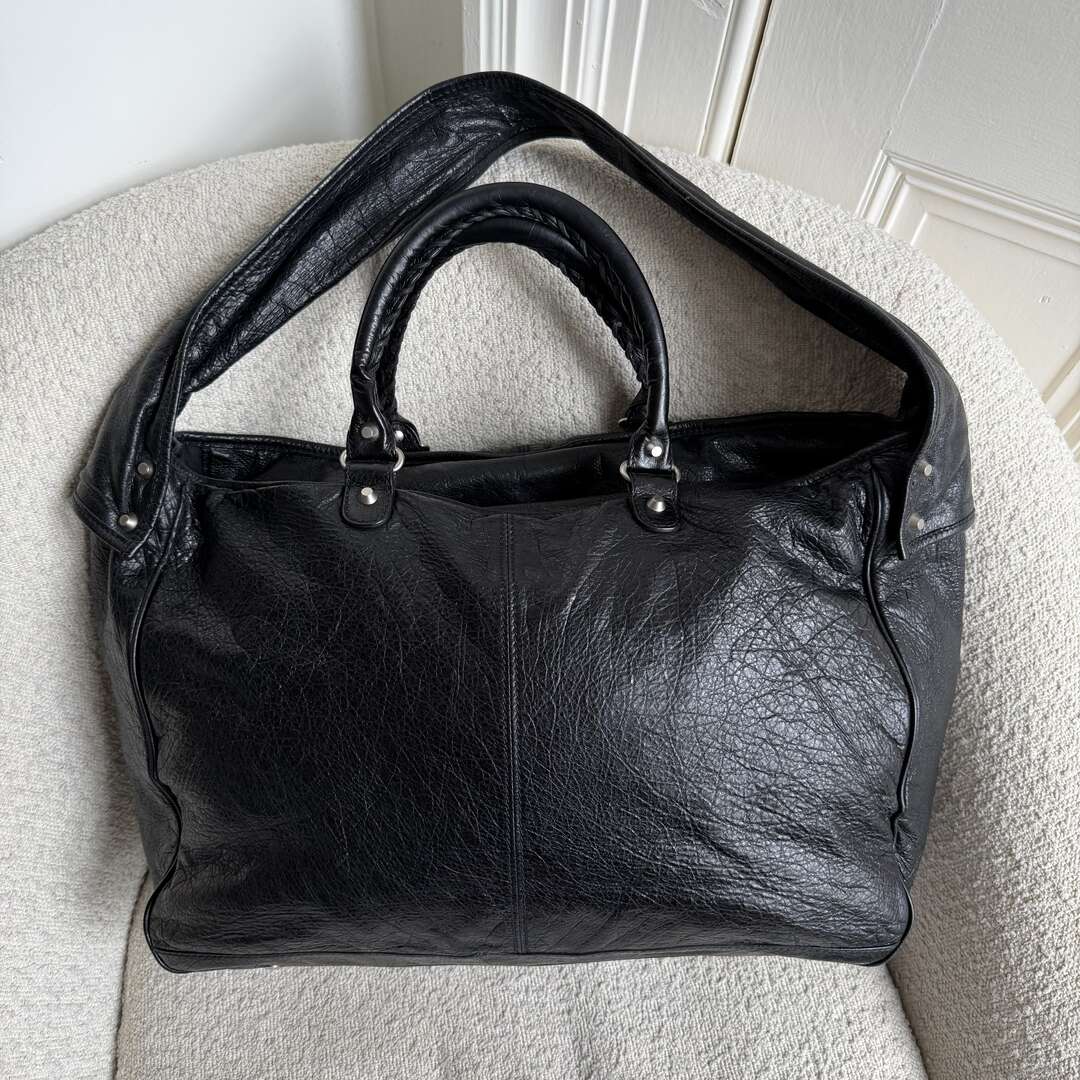 2014 Balenciaga Motocross Classic Bridge Black Leather Bag