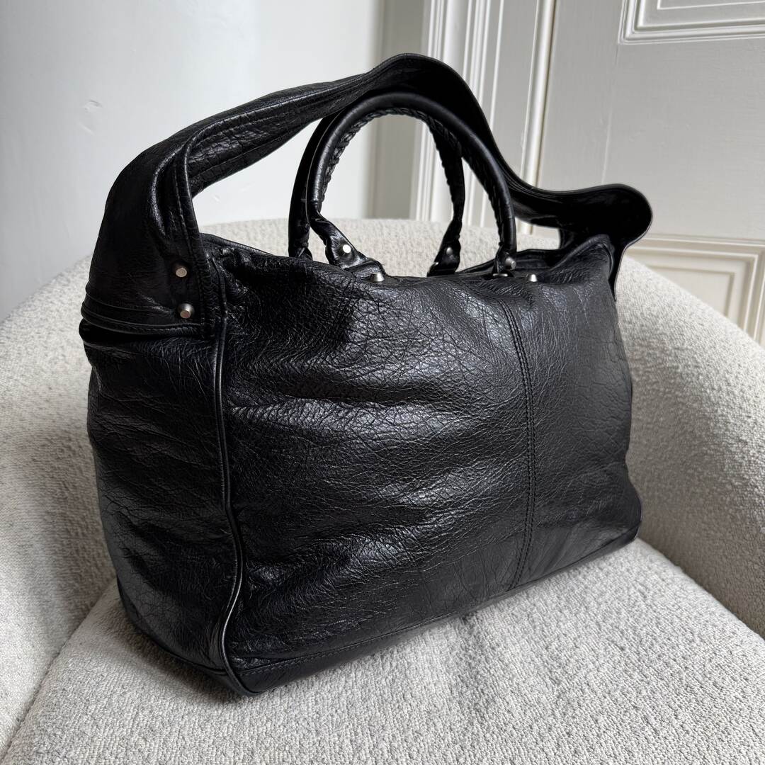 2014 Balenciaga Motocross Classic Bridge Black Leather Bag