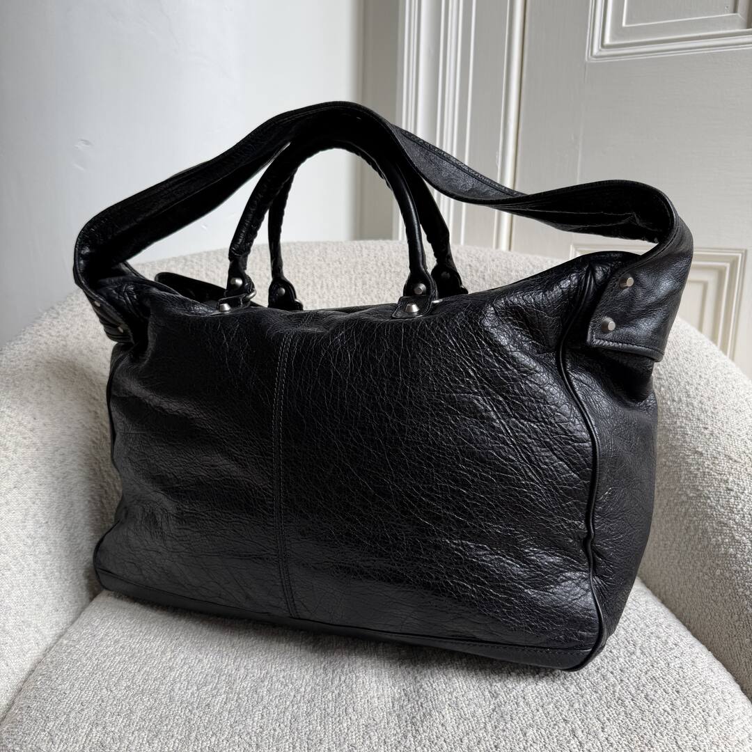 2014 Balenciaga Motocross Classic Bridge Black Leather Bag