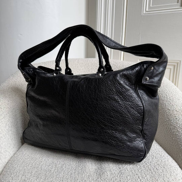 2014 Balenciaga Motocross Classic Bridge Black Leather Bag