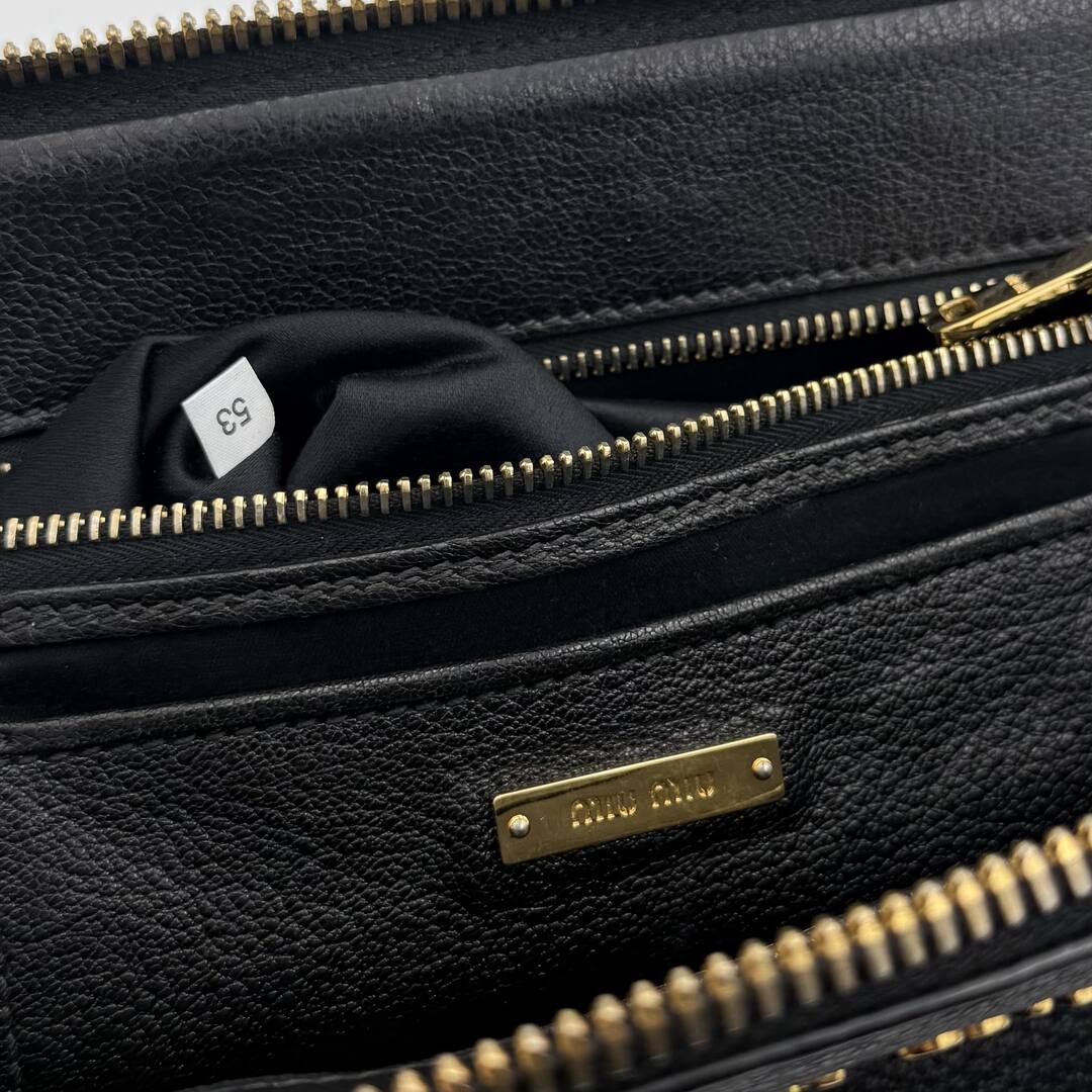 Miu Miu Madras Leather Black Handbag