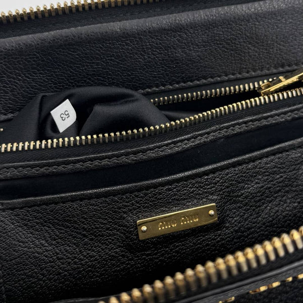 Miu Miu Madras Leather Black Handbag