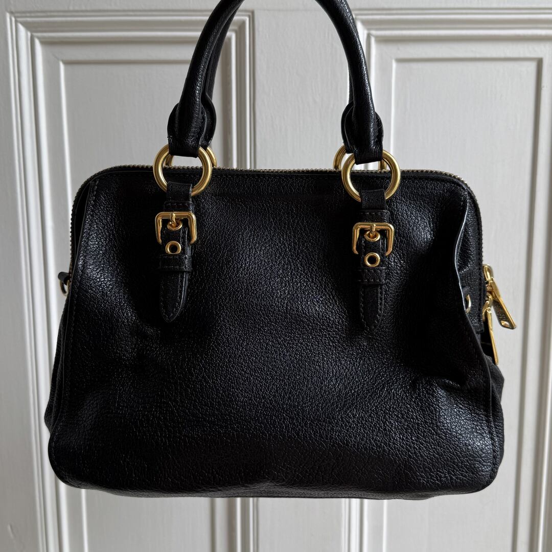 Miu Miu Madras Leather Black Handbag