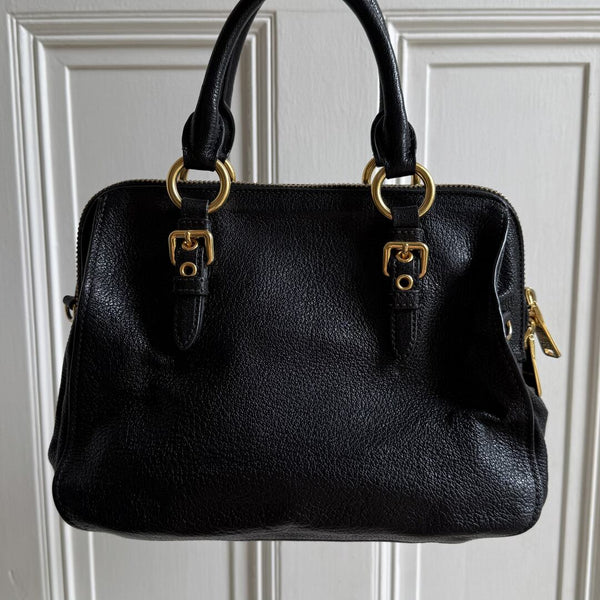 Miu Miu Madras Leather Black Handbag