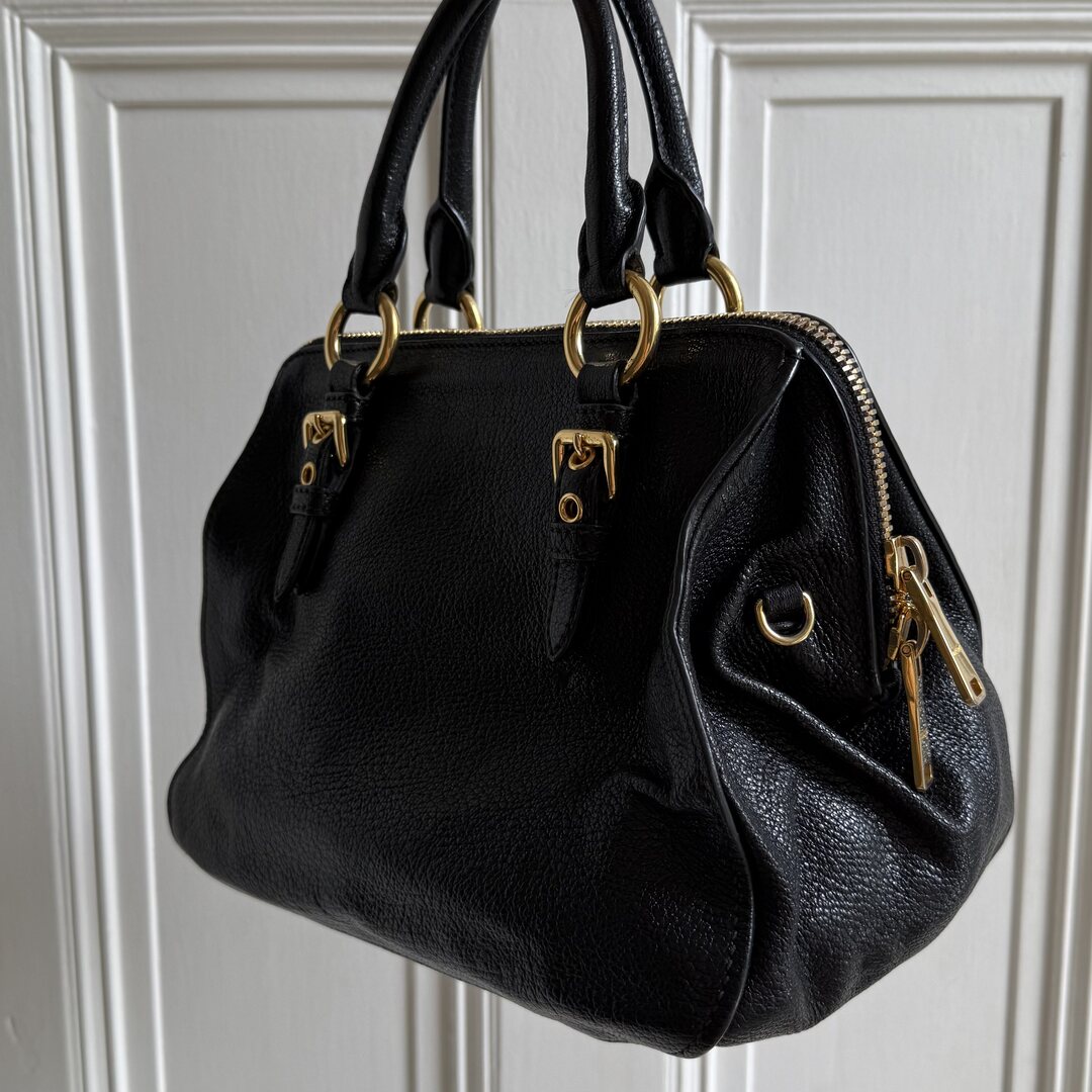 Miu Miu Madras Leather Black Handbag
