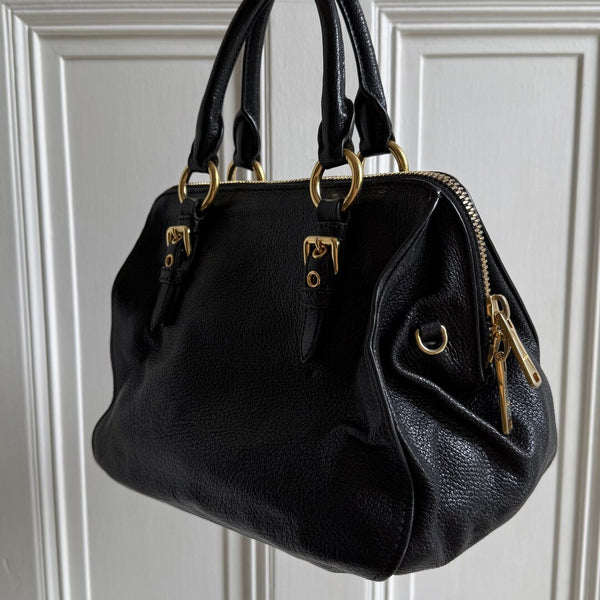 Miu Miu Madras Leather Black Handbag