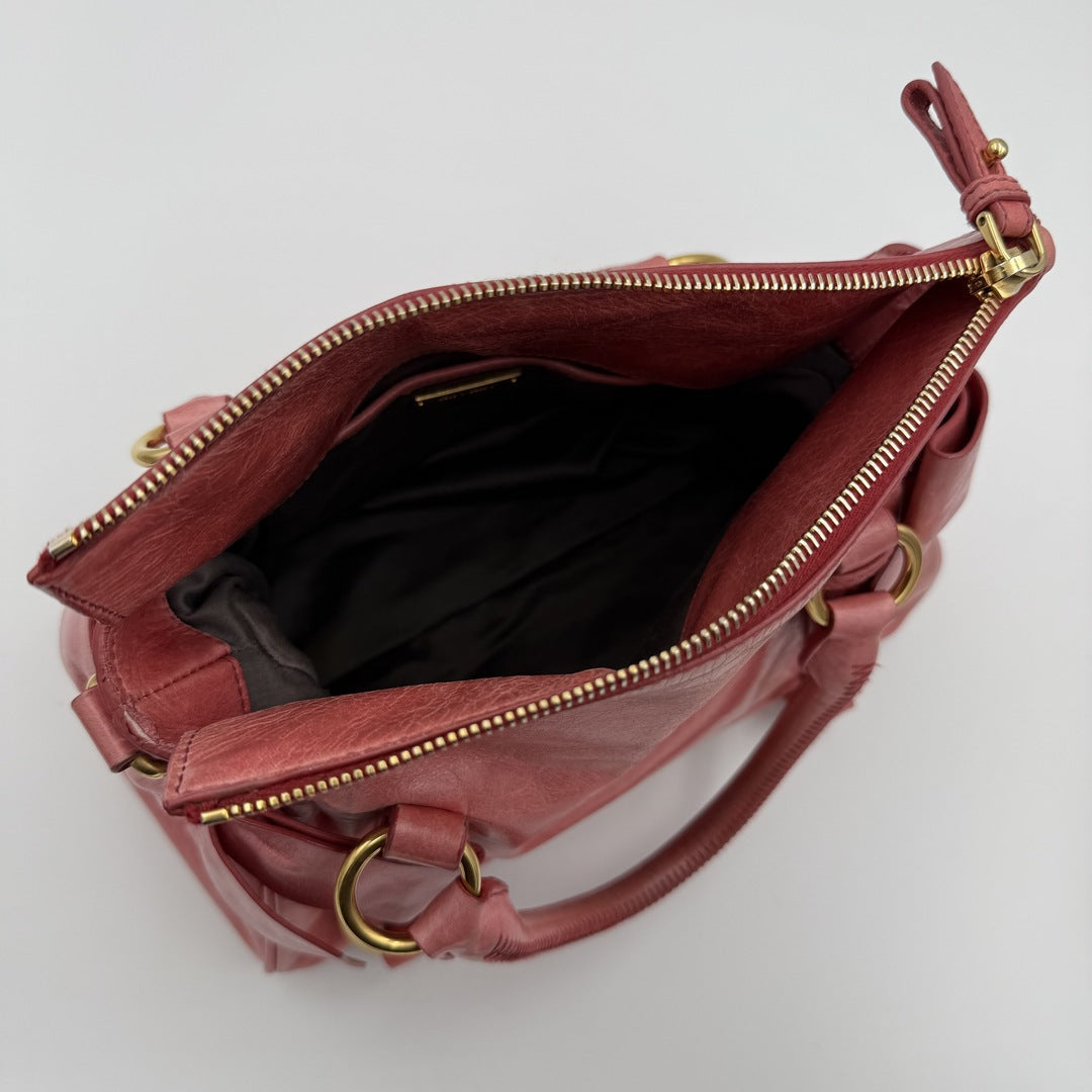 Miu Miu Mini Vitello Lux Baby Pink Leather Handbag