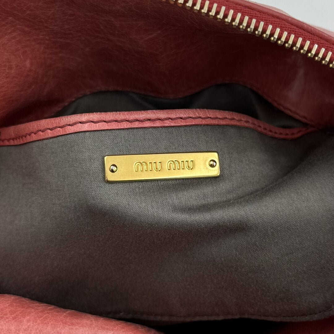 Miu Miu Mini Vitello Lux Baby Pink Leather Handbag