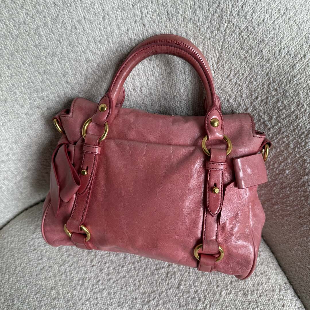 Miu Miu Mini Vitello Lux Baby Pink Leather Handbag