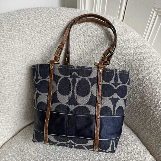 Coach Signature Denim Tote Bag