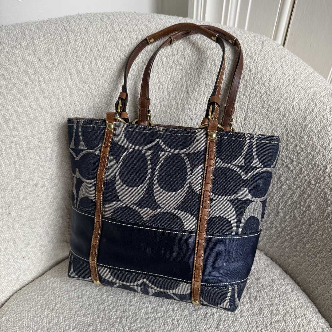 Coach Signature Denim Tote Bag