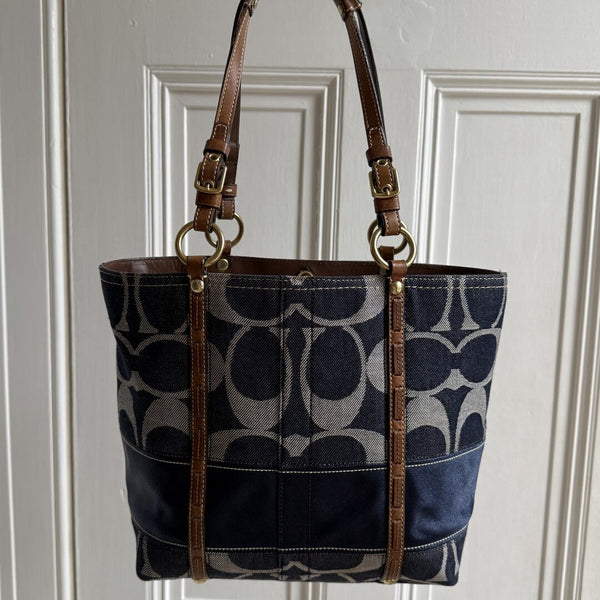 Coach Signature Denim Tote Bag