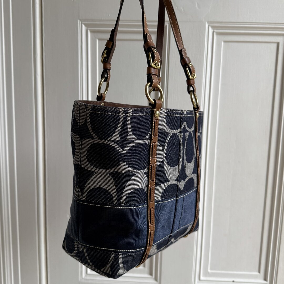 Coach Signature Denim Tote Bag
