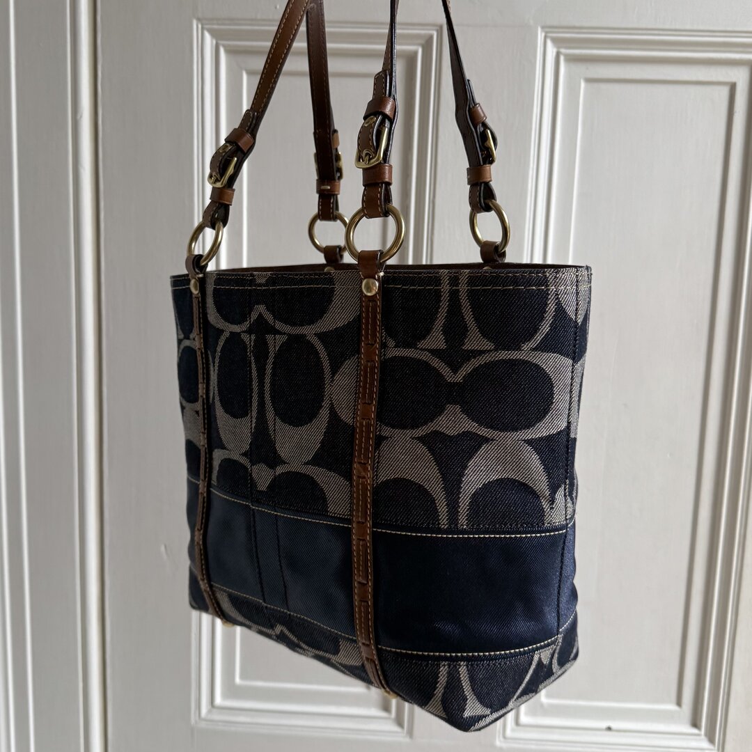 Coach Signature Denim Tote Bag