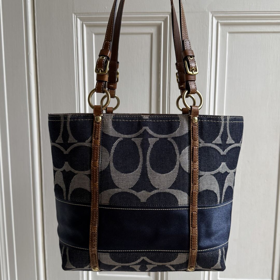 Coach Signature Denim Tote Bag