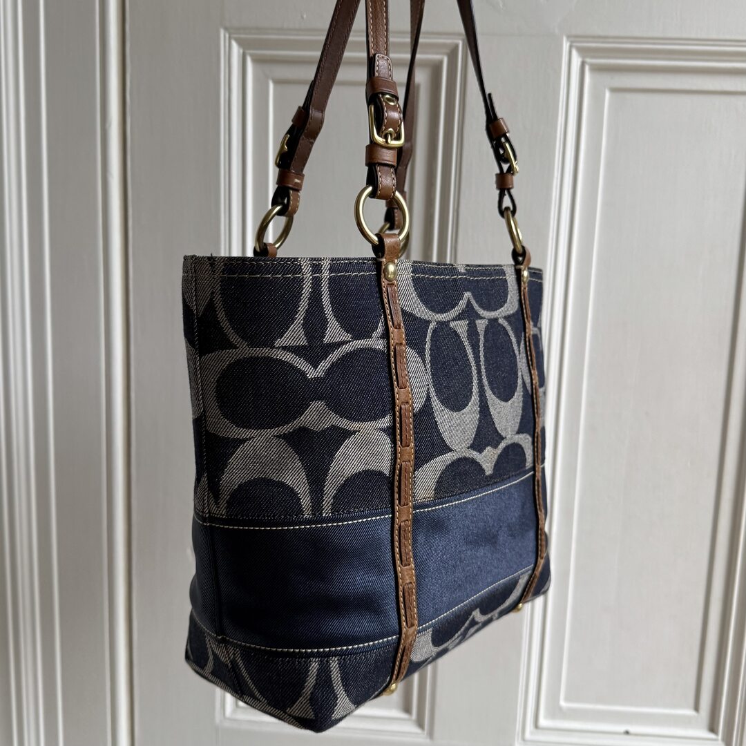 Coach Signature Denim Tote Bag